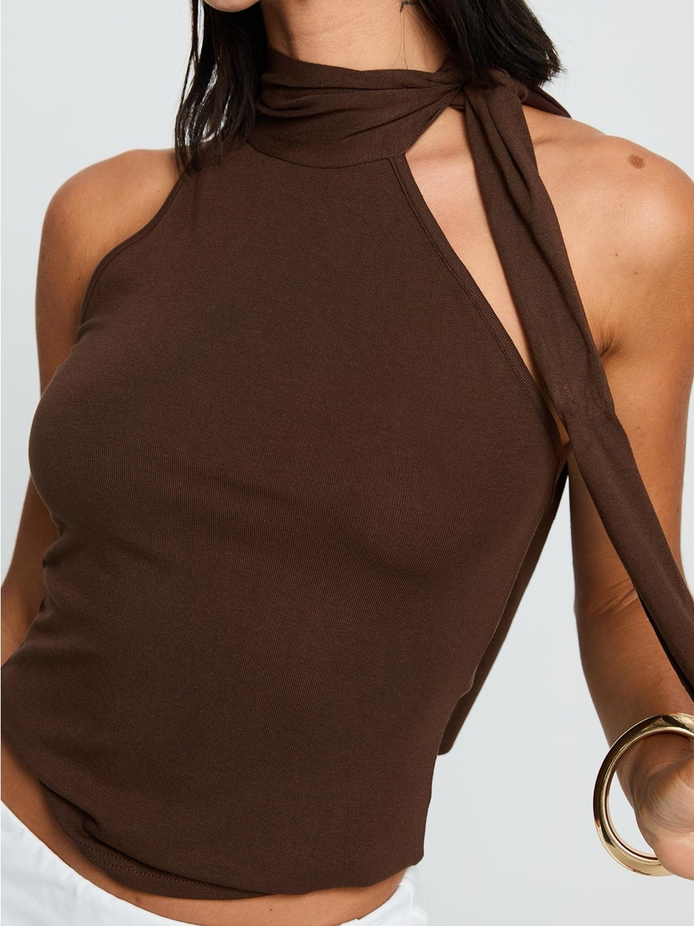 Princess Polly Mathias Top Chocolate US2